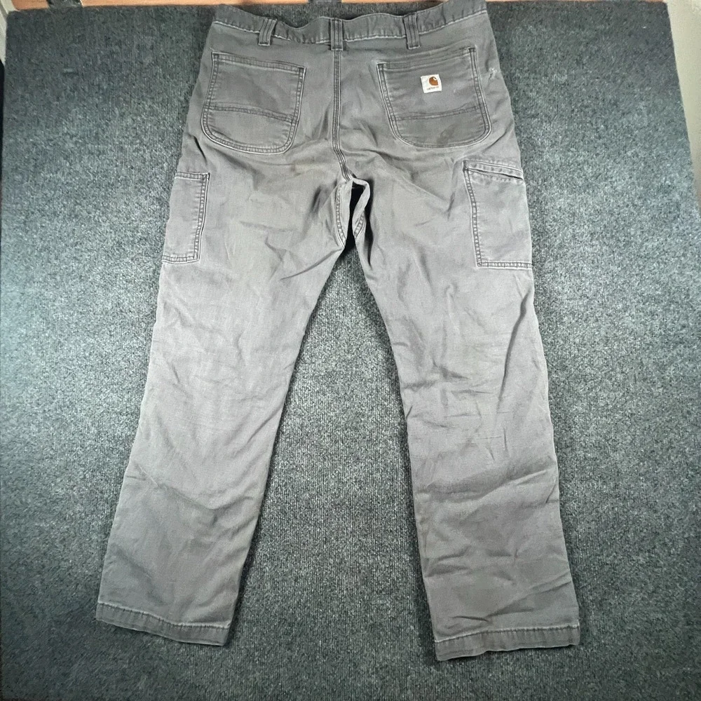 Carhartt Rugged Flex Rigby Double Front Pants Mens 38x31.5 Gray‎ Cotton Relaxed